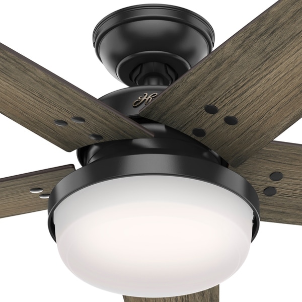 Hunter 52" Brenham Ceiling Fan with LED Light Kit and Handheld Remote - Matte Black