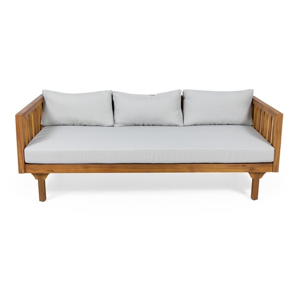 Claremont Outdoor 3-seat Acacia Wood Daybed by Christopher Knight Home