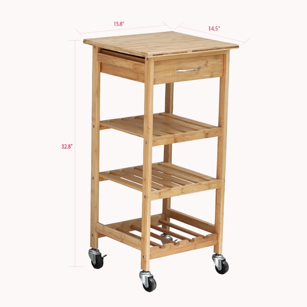 Oceanstar Bamboo Kitchen Trolley