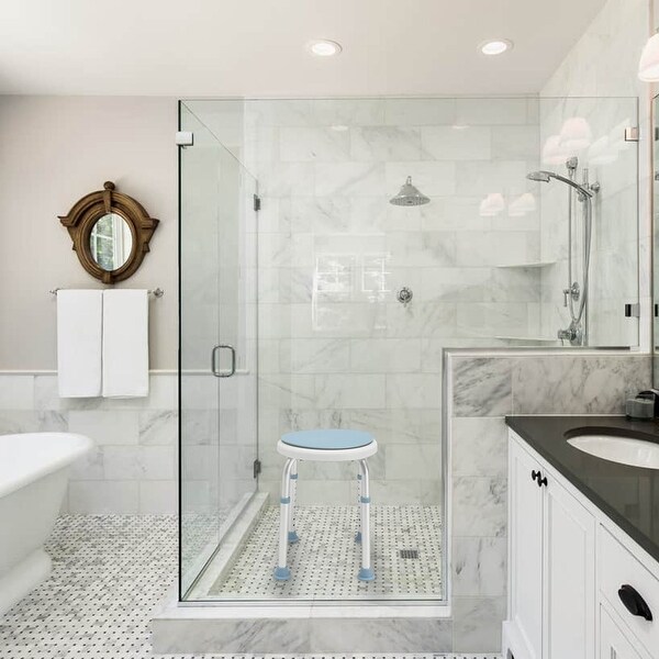 Swivel Shower Seat Stool Adjustable Rotating Safety Bath Seat Anti-Slip Grip - Large