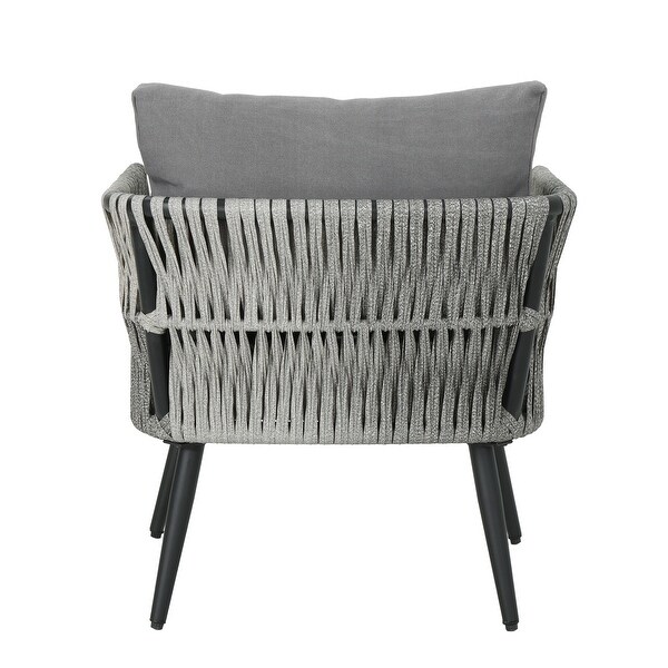 Oceanus Wicker and Aluminum Outdoor Club Chair by Christopher Knight Home
