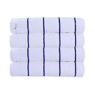 Superior Cotton Beach Towel Cabana Striped by Ample Decor- Pack of 4 - 30" x 68"