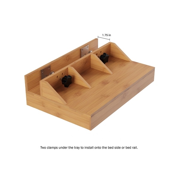 Bedside Shelf- Eco-friendly Bamboo Modern Clamp-on Floating Tray by Lavish Home