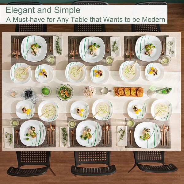 VEWEET Opal Glass Dinnerware Set (Service for 6)