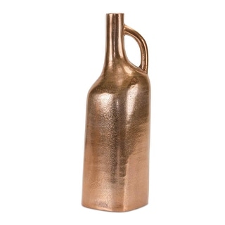 14.75" Textured Copper Bottle Vase - Bronze
