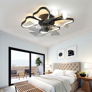Black modern style dimmable LED ceiling fan