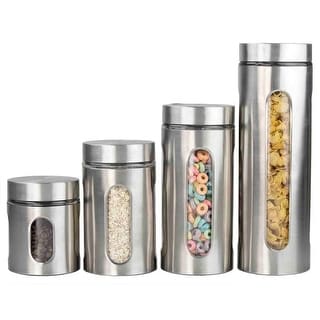 Home Basics 4 Piece Stainless Steel Canister Set