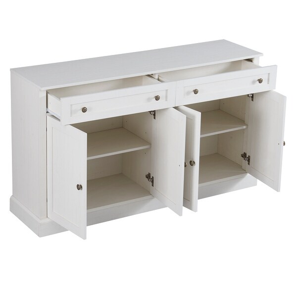 Kitchen Sideboard Storage Buffet Cabinet with 2 Drawers and 4 Doors Adjustable Shelves