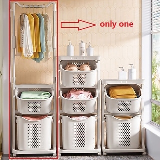 Removable Laundry Basket, Laundry Hamper with Clothes Rack