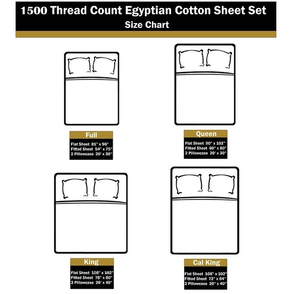 Superior Egyptian Cotton 1500 Thread Count Bed Sheet Set