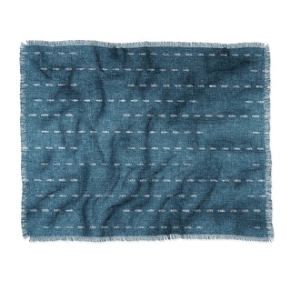 Little Arrow Design Co Running Stitch Stone Blue Made To Order Throw Blanket