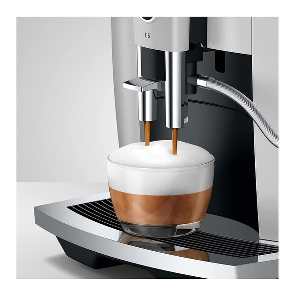 Jura E6 Automatic Espresso Machine w/ Programmable Strength (Platinum)