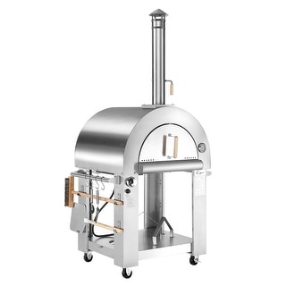Empava Outdoor Propane Gas Oven Pizza Maker with Thermometer - Wheels
