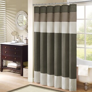Copper Grove Kiston Pieced Faux Silk Shower Curtain