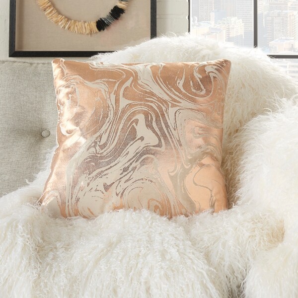 Mina Victory Sofia Rose Gold Throw Pillow , ( 20" x 20" )
