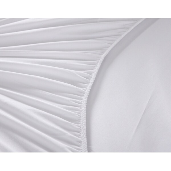 Microfiber Stain Water Resistant Fitted Bed Protector Set - White