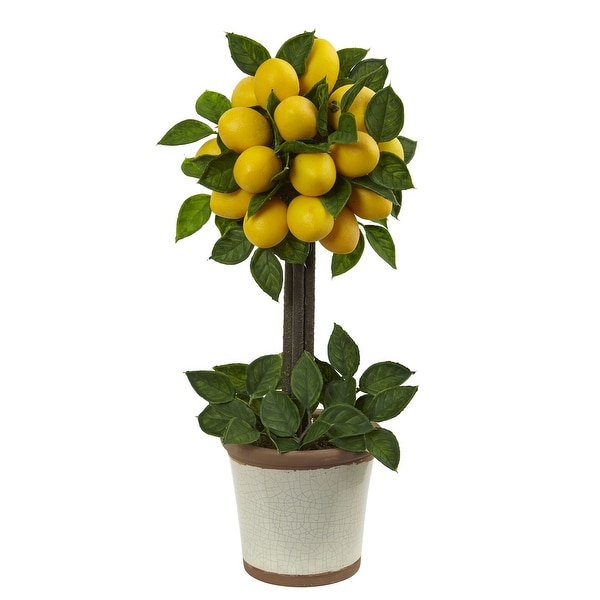 Lemon Ball Topiary Arrangement - H: 18 In. W: 8.5 In. D: 8.5 In.