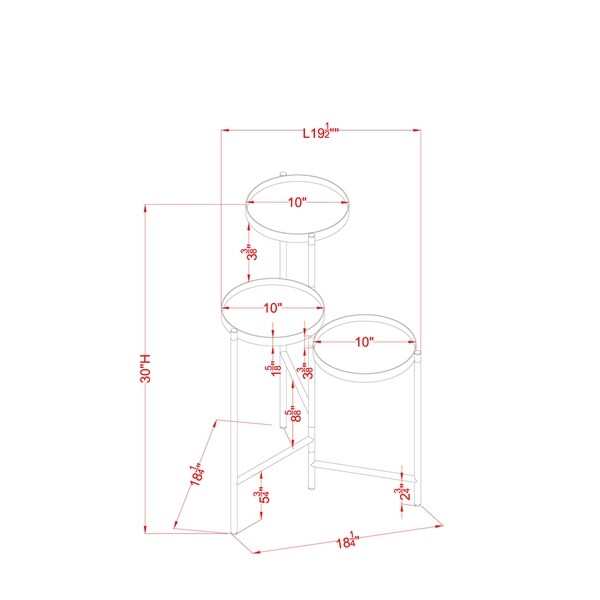 Furniture of America Caleb Modern Gold 11-inch 3-tier Indoor Plant Stand