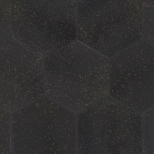 Merola Tile Palazzo Hex Nero 14-1/8" x 16-1/4" Porcelain Floor and Wall Tile