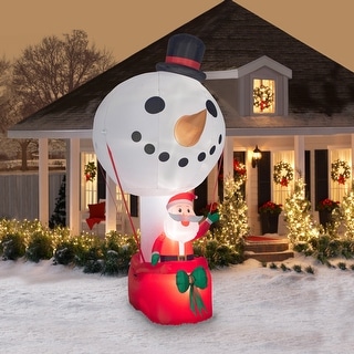 Giant Airblown Inflatable Snowman Hot Air Balloon with Santa