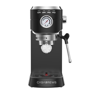CASABREWS 20-Bar Compact Espresso Coffee Machine with Stainless Steel Milk Frother Black