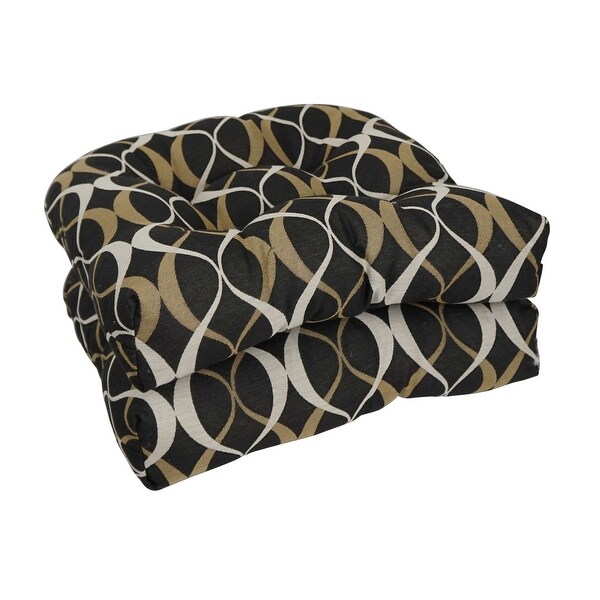 19-inch Rounded Back Premium Woven Outdoor Chair Cushions (Set of 4) - 19 x 19