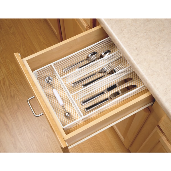 ClosetMaid White Stainless Steel Drawer Utensil Organizer