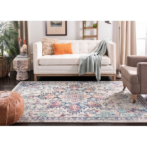 SAFAVIEH Madison Diederike Boho Medallion Distressed Rug