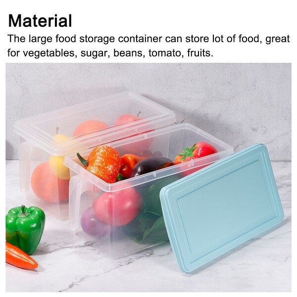 4PCS Refrigerator Storage Box Food Container Kitchen Fridge Organizer -Blue - Blue
