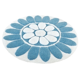 Delightful Round Floral Soft Plush Bath Mat