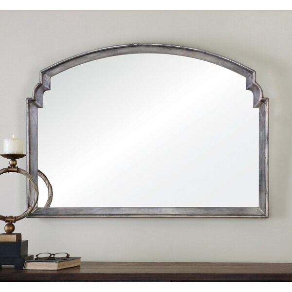 Uttermost Via Della Silver Decorative Wall Mirror - Antique Silver - 41.875x29.25x1.25