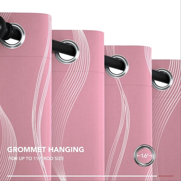 Deconovo Silver Wave Blackout Colorful Curtains(4 Panel)