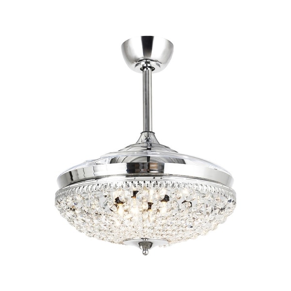 Ceiling Fan Chandelier, 42 inches Retractable Fandelier Ceiling Fan