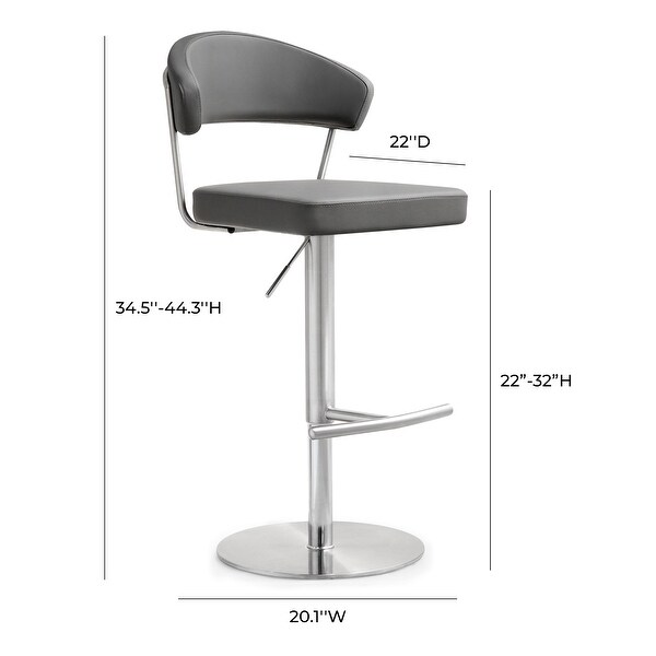 Cosmo Grey Stainless Steel/Polypropylene Barstool