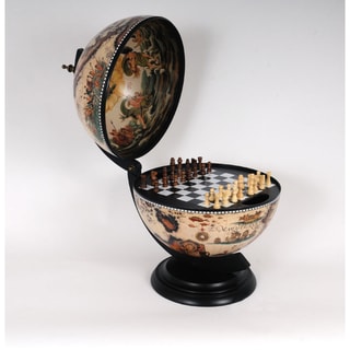 Old Modern Handicrafts Classic Style Globe Hinged Chess Board
