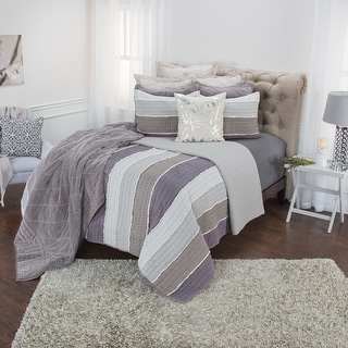 Olivia Grace Cotton Quilt in Gray