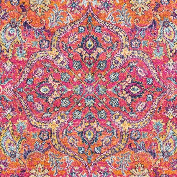 Annie Pink & Ivory Bohemian Medallion Area Rug - 2' x 3'