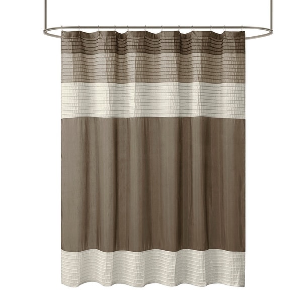Copper Grove Kiston Pieced Faux Silk Shower Curtain