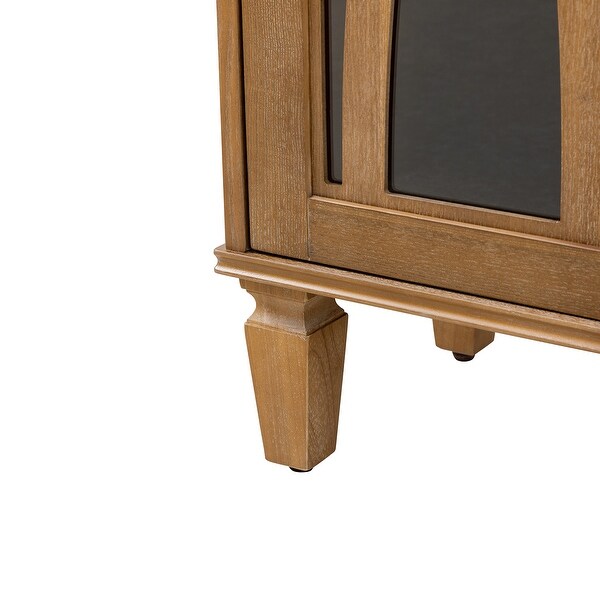 Katie 60" Farmhouse Style Sideboard with Glass Doors by HULALA HOME