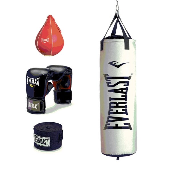 Everlast Speedbag Stand & Nevatear Boxing Kit w/ Gloves, Hand Wraps, & Speed Bag - 70