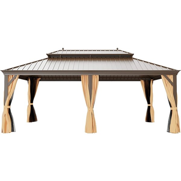 12' X 20' Permanent Hardtop Gazebo, Outdoor Patio Gazebo