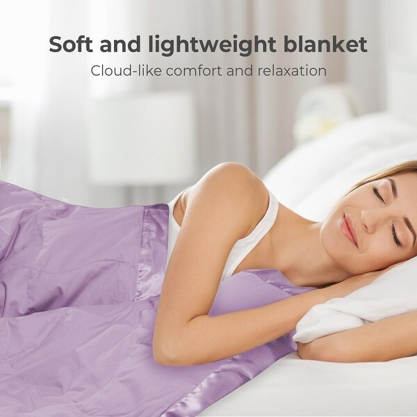 Lightweight & Soft Down Oversized Blanket with Satin Trim for Bed 100% Cotton