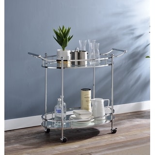 Oval Serving Cart with 3 Tier Shelf , Kitchen Cart