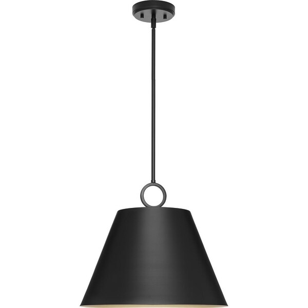 Parkhurst Collection Three-Light New Traditional Matte Black Metal Glass Pendant Light - 17.87 in x 17.87 in x 15.25 in