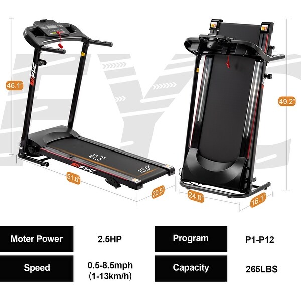 Folding Treadmills for Home with Bluetooth and Incline, Port