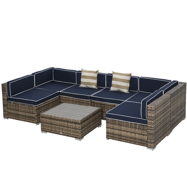 Outsunny 7-Piece Outdoor Wicker Patio Furniture Set