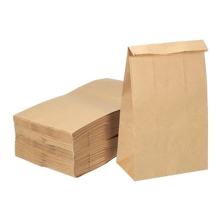 Paper Bags Brown Paper Grocery Bag 6lb 5.9x3.5x10.6 inch 65g, Pack of 100