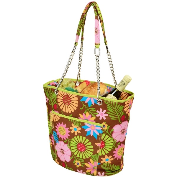 Picnic at Ascot Large Insulated Fashion Cooler Bag - 22 Can Tote - Floral