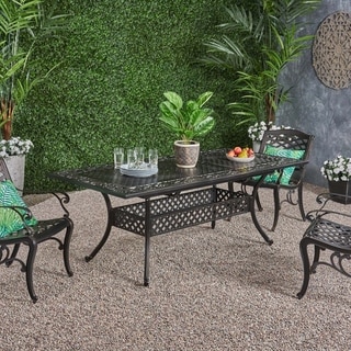 Phoenix Outdoor 64" - 81"Expandable Cast Aluminum Dining Table by Christopher Knight Home