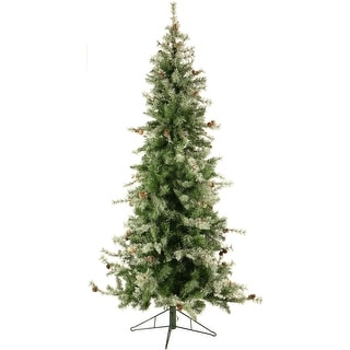 Fraser Hill Farm 7.5 Ft. Buffalo Fir Slim Artificial Christmas Tree with LED String Lighting
